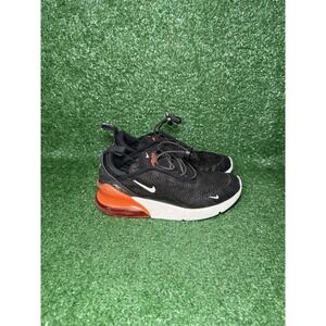 Nike Air Max 270 Kids Size 2.5Y Black Red Walking Shoes Sneakers AO2372-043